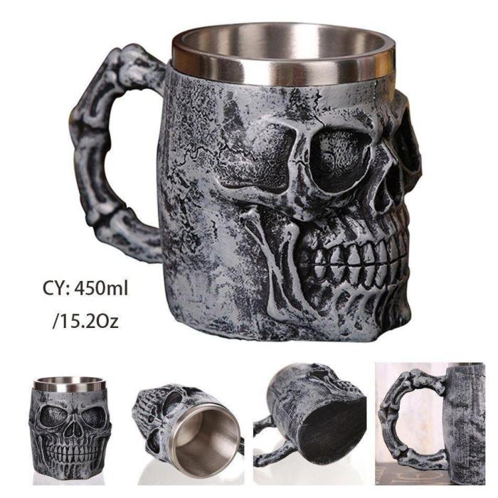 Vintage Viking, Dragons, And Skull Beer Mugs