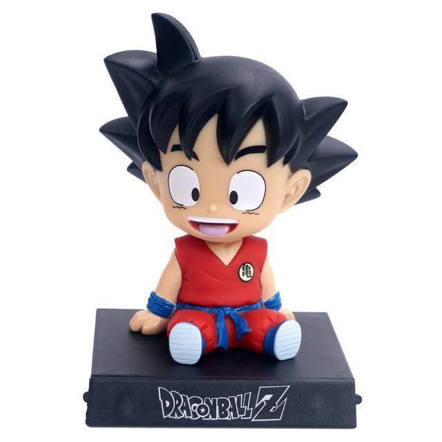 Bobble Head Dragon Ball Action Son Goku Figure Krillin Shake Head Phone Holder Bracket Car Decoration Anime Model Pvc Toys Gifts