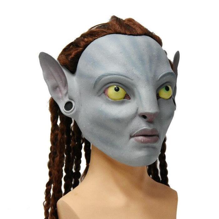 Movie Avatar Latex Rubber Mask Carnival Party Headgear Costume Cosplay