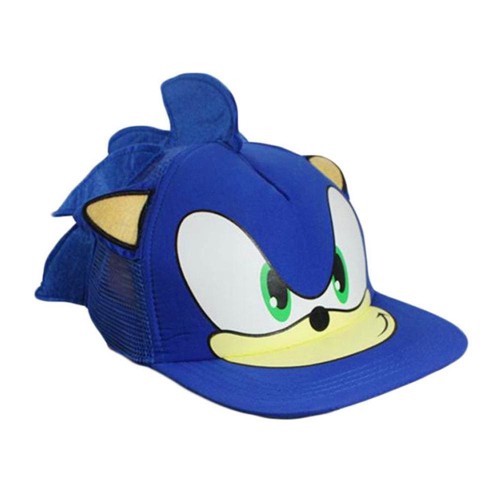 Sonic The Hedgehog Snapback Face Cartoon Youth Adjustable Baseball Hat Cap Blue