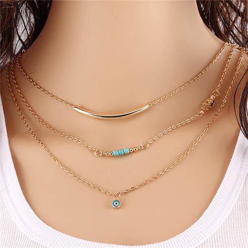 Bohemian Style Golden Chain Necklace