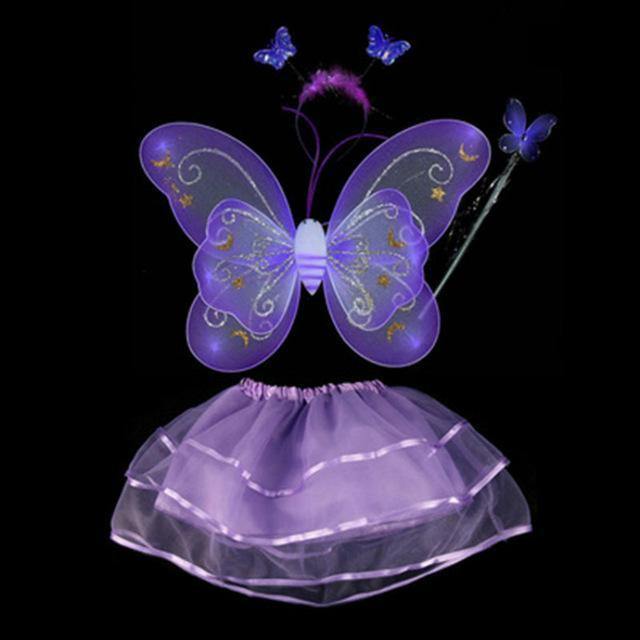 Butterfly Wing +Wand +Headband +Tutu Skirt Sets Hot Butterfly Wing