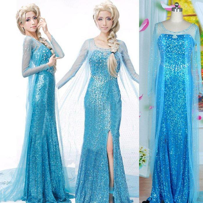 Adult Princess Snow Queen Costume Women Beauty And The Beast Costume Dress