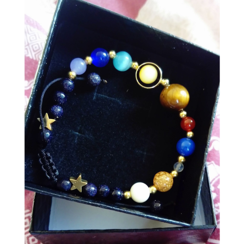 Universe Galaxy The Eight Planets Stone Bracelet