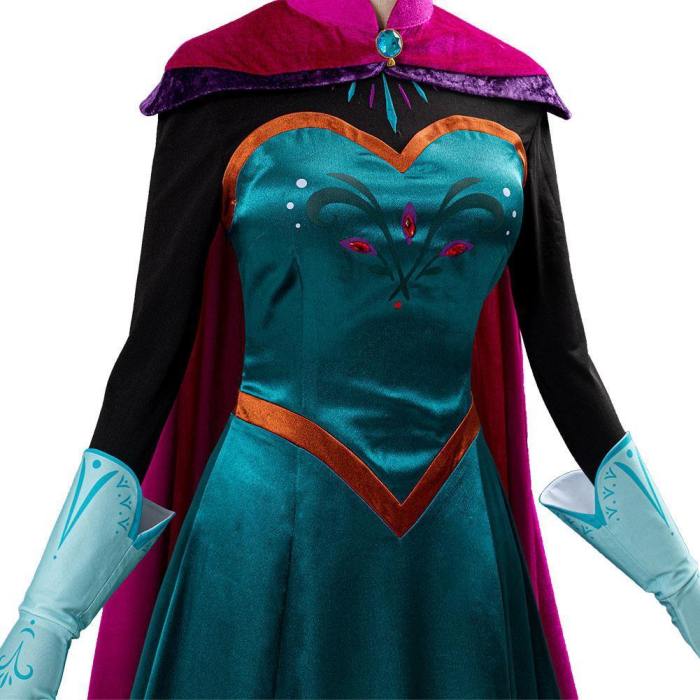 Movie Frozen Elsa Queen Costume Women Dress Outfit Halloween Carnival Costume Cosplay Costume