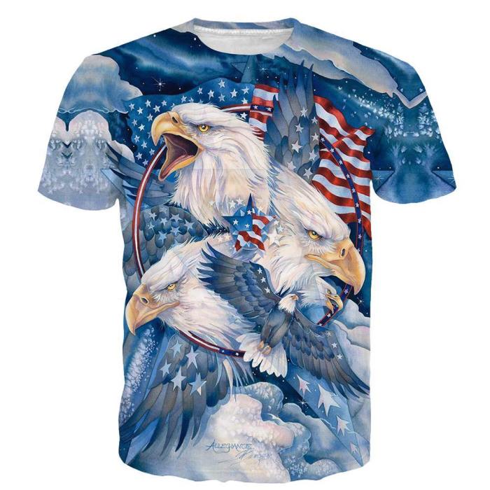 Shouting Patriotic American Bald Eagle 3D Shirt And Hoodie