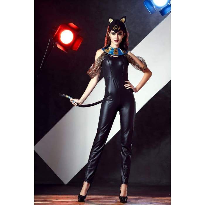 Sexy Women PVC Latex Bodysuits Jumpsuit Catwoman Shiny Super Hero Animal Faux Leather Catsuit Halloween Costume