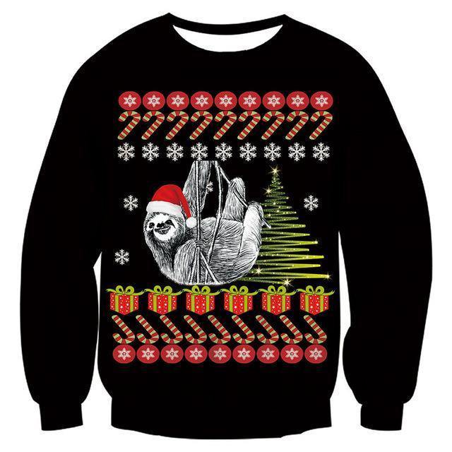 Mens Black Funny Christmas Sweater