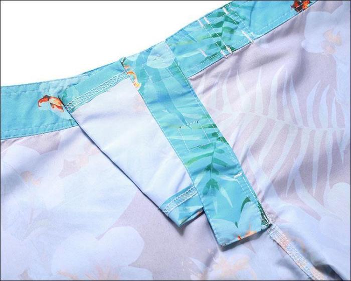 Men'S Beach Board Shorts Tropical Floral Pattern Swimming Pants
