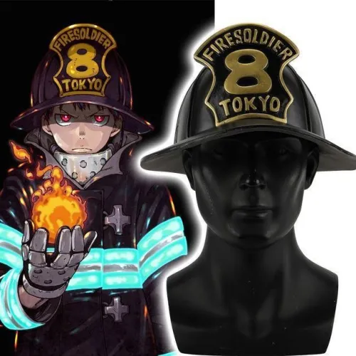 Anime Enn Enn No Shouboutai Fire Force Helmets Hat Caps Cosplay Firesoldier 8 Helmet Halloween Party