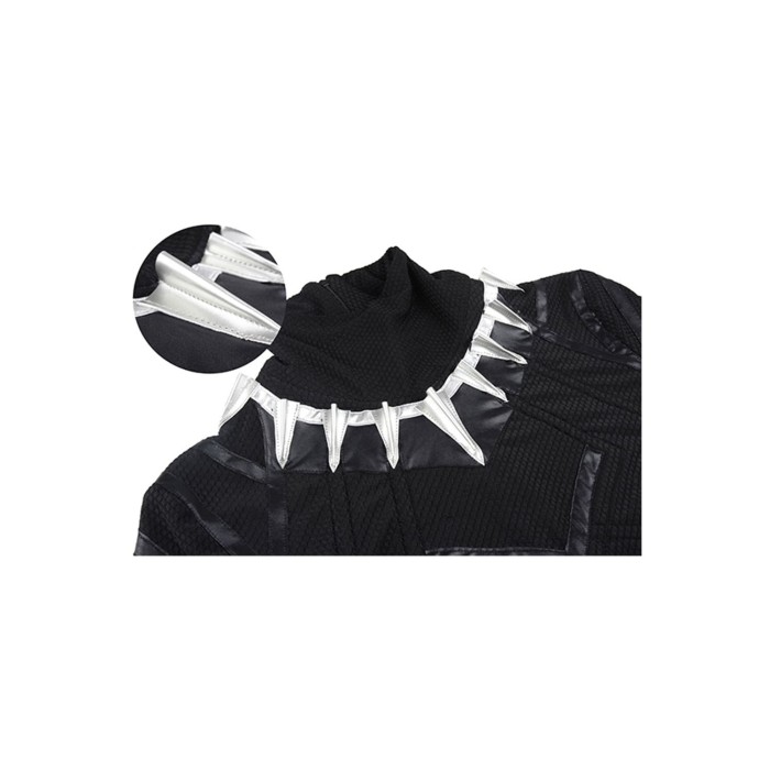 Marvel  Black Panther T‘Challa Outfit Jumpsuit Halloween Cosplay Costume+Mask+Shoes Whole Set