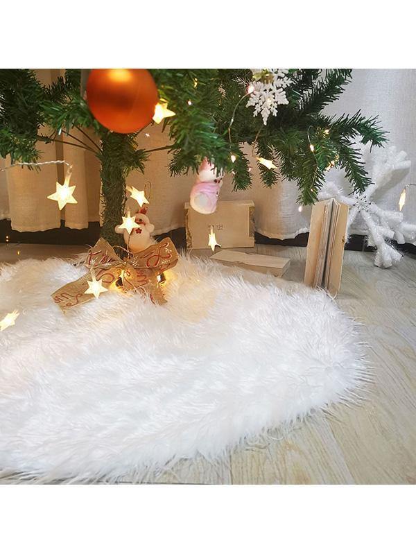 Christmas Decoration Furry White Tree Skirt Tree Blanket