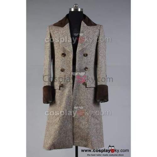 Doctor Who Dr. Wenge Brown Long Trench Coat Costume Custom Made