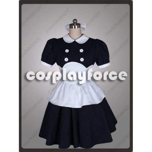 Bioshock Little Sister Dark Blue Stripe Cosplay Costume Mp002590