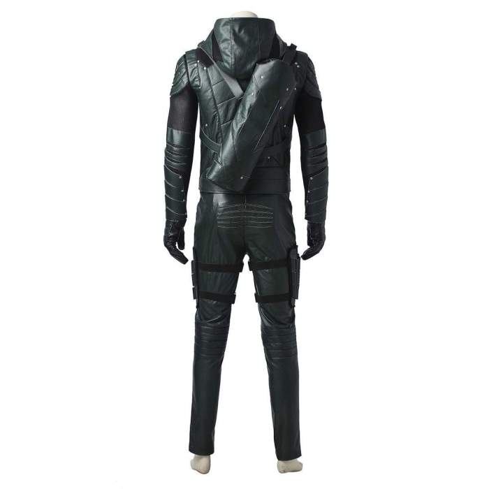 Green Arrow Season 5 Oliver Queen Cosplay Costume Full Suit Custom Any Size