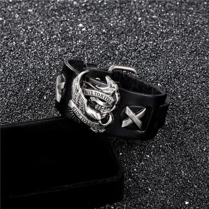 Punk Style Ride To Live Rider Bracelet