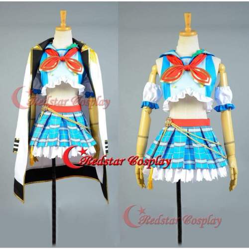 Love Live!Koizumi Hanayo Cosplay Costume School Idol Tomodachi Cosplay Navy Sailor Suit Cape