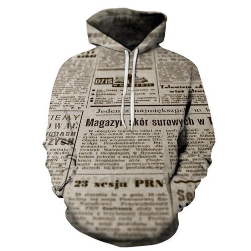 Vintage Spaper 3D - Sweatshirt, Hoodie, Pullover