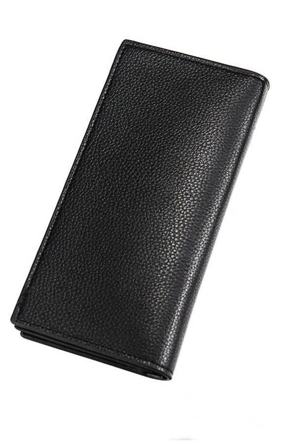 Men'S Vintage Leather Slim Long Bifold Wallet Multipurpose Checkbook Cover