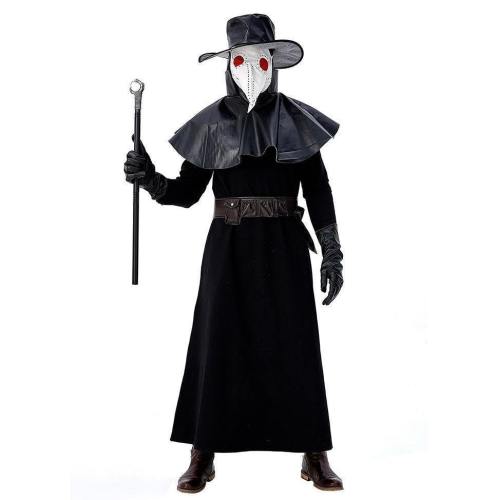 Men Medieval Plague Doctor Halloween Fancy Dress Costume