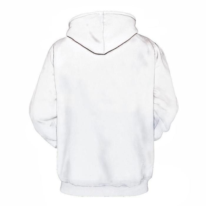White Color 3D - Sweatshirt, Hoodie, Pullover