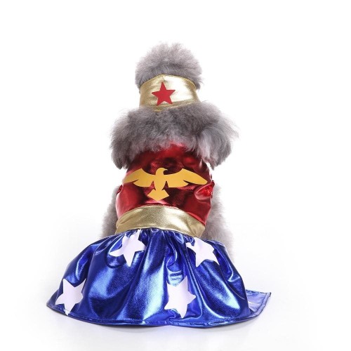 Christmas Wonder Woman Pet Costume Halloween Party Pet Cosplay