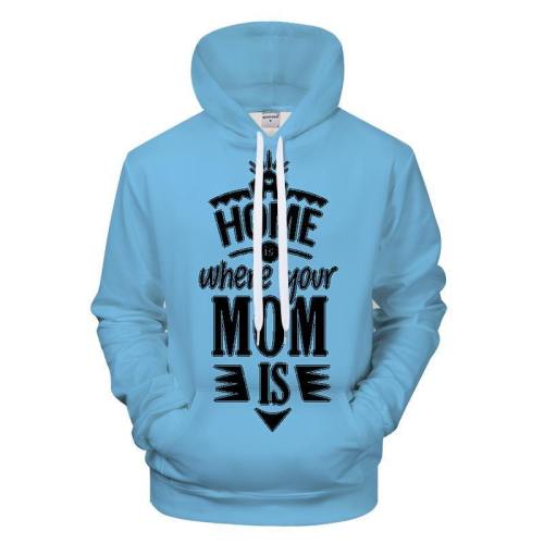 Home Is Mom Blue 3D - Sweatshirt, Hoodie, Pullover