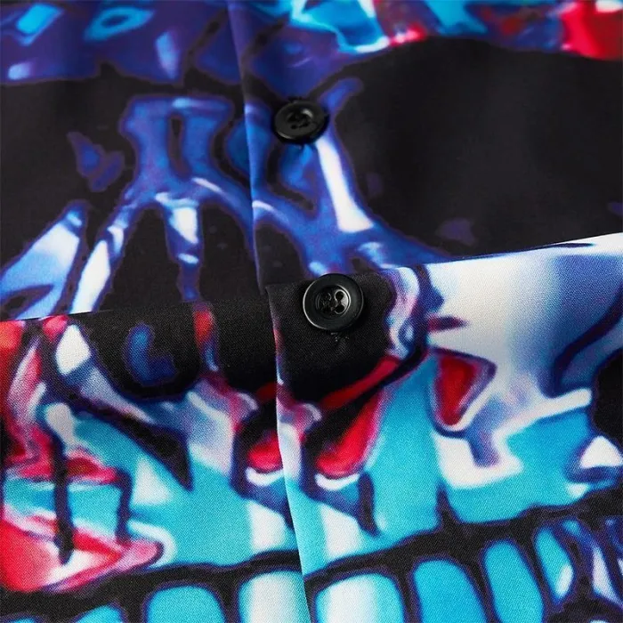 Men'S Hawaiian Shirts Skull Printed