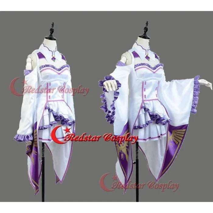Re:Life In A Different World From Zero Emilia Elf Cosplay Costume Dress Any Size
