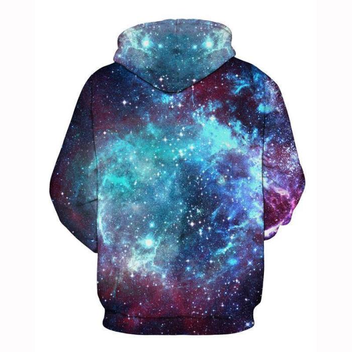 Purple Blue Galaxy Hoodies 3D Pullover Sweatshirt