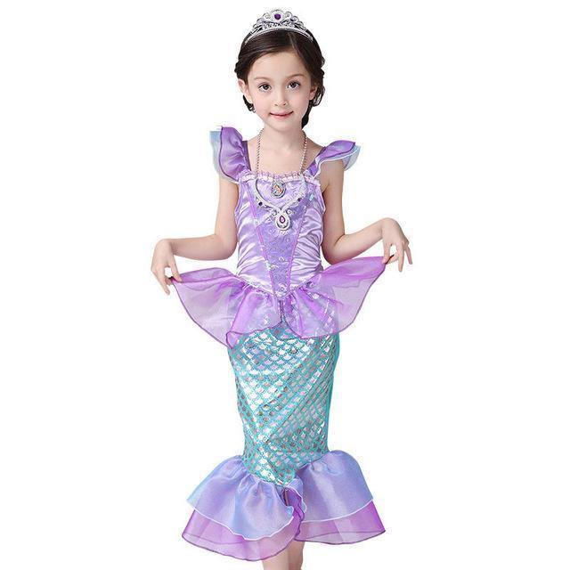 Ever Fairy Children Baby Girl Clothes Little Mermaid Fancy Kids Girls Mermaid Dresses Princess Ariel Cosplay Halloween Costume