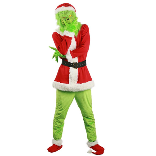 Movie How The Grinch Stole Christmas Cosplay Costume The Grinch Deluxe Cosplay Outfit With Accessories For Adult Fancy Dress Christmas Halloween Party