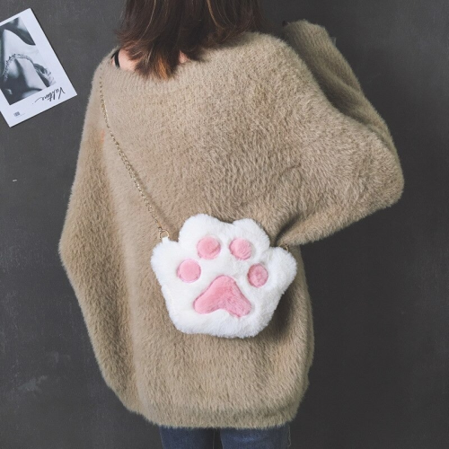 Small Fluffy Cat Paw Crossbody Bag
