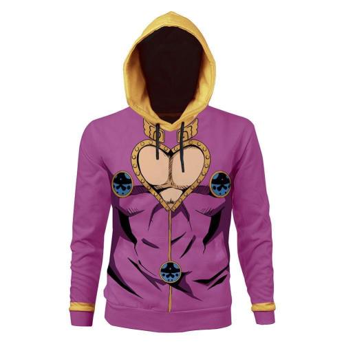 Unisex Giorno Giovanna Hoodies Jojo'S Bizarre Adventure Pullover 3D Print Jacket Sweatshirt