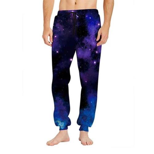 Mens Jogger Pants 3D Printing Galaxy Space Pattern Trousers