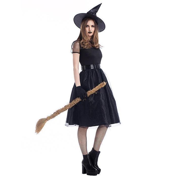 Halloween New Black Yarn Witch Costume Witch Suit