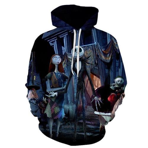 Sally Jack Skellington 3D Hoodie Sweatshirt