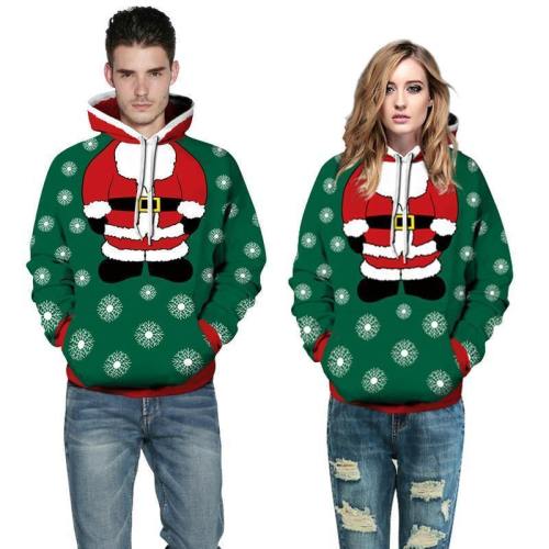 3D Print Hoodie - Christmas Santa Print Pullover Hoodie Css010