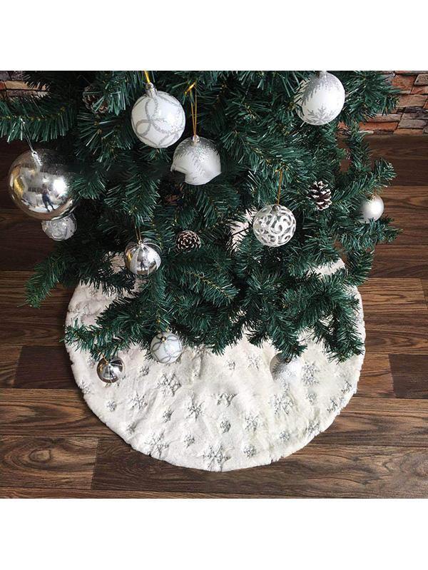 Holiday Decoration Snowflakes Embroidered Tree Skirt