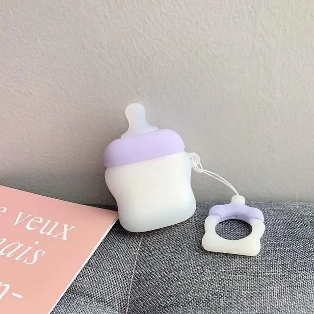 Pastel Milk Bottle Apple Airpods Protective Case With Matching Key Ring