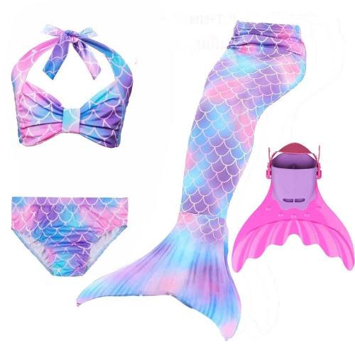 Girls Mermaid Tail For Swimming Cosplay Swimsuit Kid'S Sparkle Mermaid Tails Swimmable Costume Swimwear
