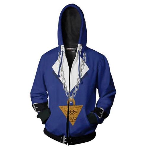 Unisex Fudo Yusei Hoodies Yu-Gi-Oh! Zip Up 3D Print Jacket Sweatshirt