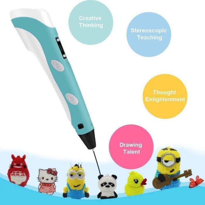 3D Pen, 3D Doodler Printing Drawing Printer Pen For Arts Crafts Diy For Kids And Adults, Compatible With Pla Abs Filament,Safe And Bright Led Display