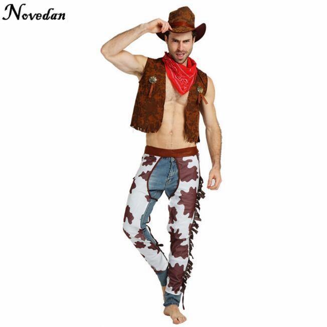 Halloween Party Cowboy Costume For Adult Men And Women Cowgirl Cosplay Western Dress Suit Carnival Adult Costumes