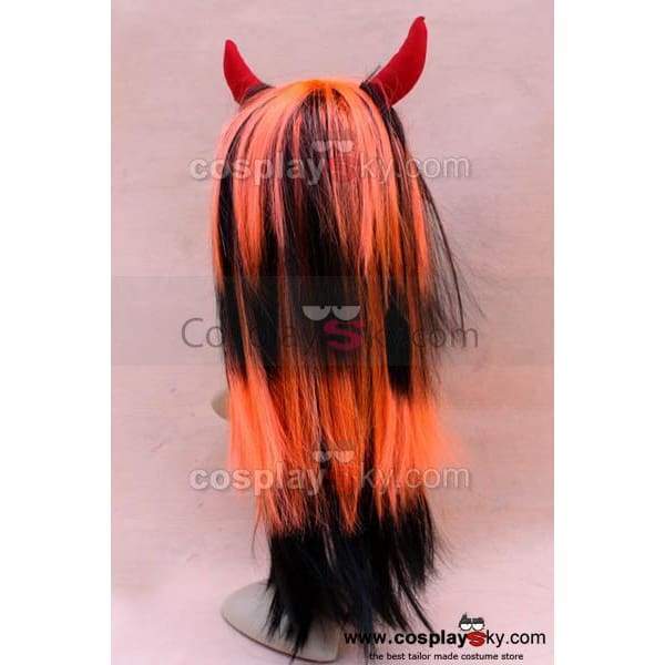 Wigs With Ox Horn Black&White Black&Red Black&Orange