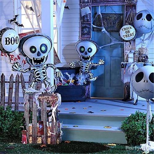 Halloween Day Party Decoration Dancing Skeletons Batman Foil Latex Balloon