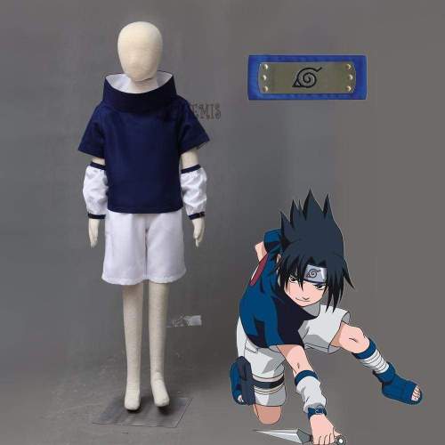Athemis Naruto Uchiha Sasuke Cosplay Costume and blue headband custom made Any size