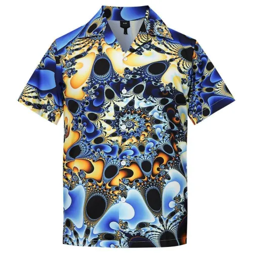 Men'S Hawaiian Shirts Peacock Pattern Printing