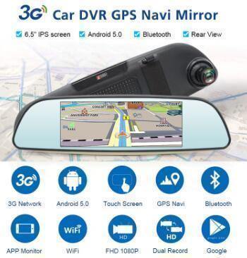 Android 3G Car Dvr Mirror Fhd P Auto Dash Cam Gps