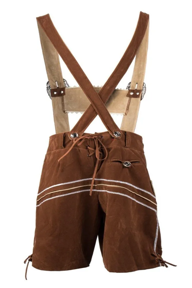 Deluxe Men'S Bavarian Lederhosen Beer Guy Costume Oktoberfest Carnival Party Fancy Dress Suspenders Shorts